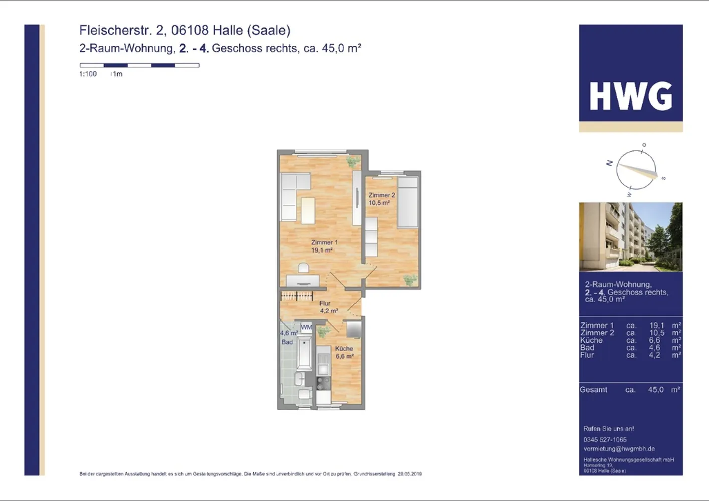 2 Zimmer Wohnung mit 46 m² in Halle (Saale) – Bild 5