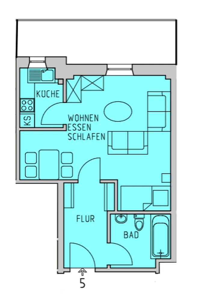 1 Zimmer Wohnung mit 42 m² in Bad Kreuznach – Bild 2