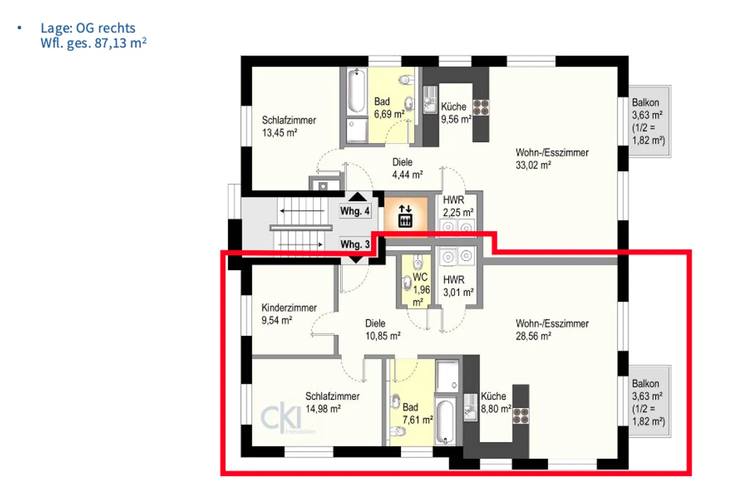3 Zimmer Wohnung mit 87 m² in München – Bild 1