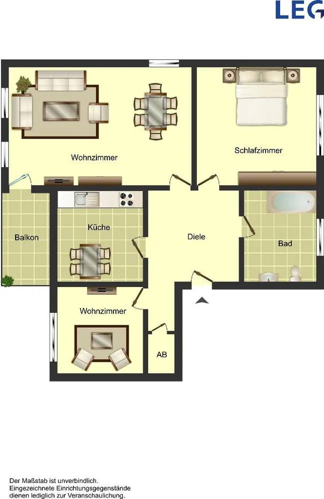 3 Zimmer Wohnung mit 78 m² in Hamm – Bild 2