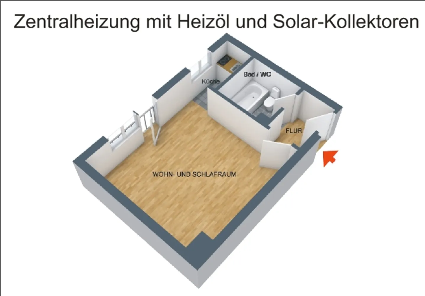 1 Zimmer Wohnung mit 27 m² in Augsburg – Bild 1