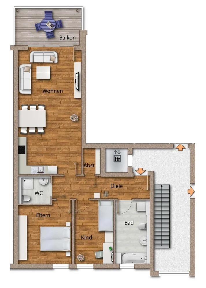 3 Zimmer Wohnung mit 92 m² in Bergisch Gladbach – Bild 2