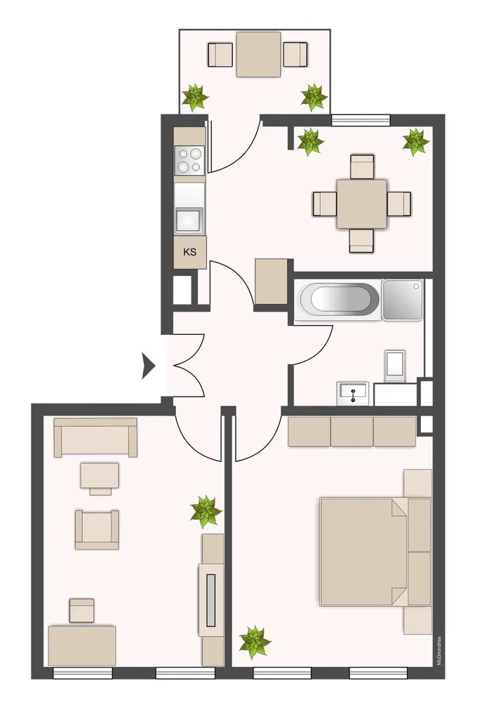 2 Zimmer Wohnung mit 58 m² in Leipzig – Bild 2
