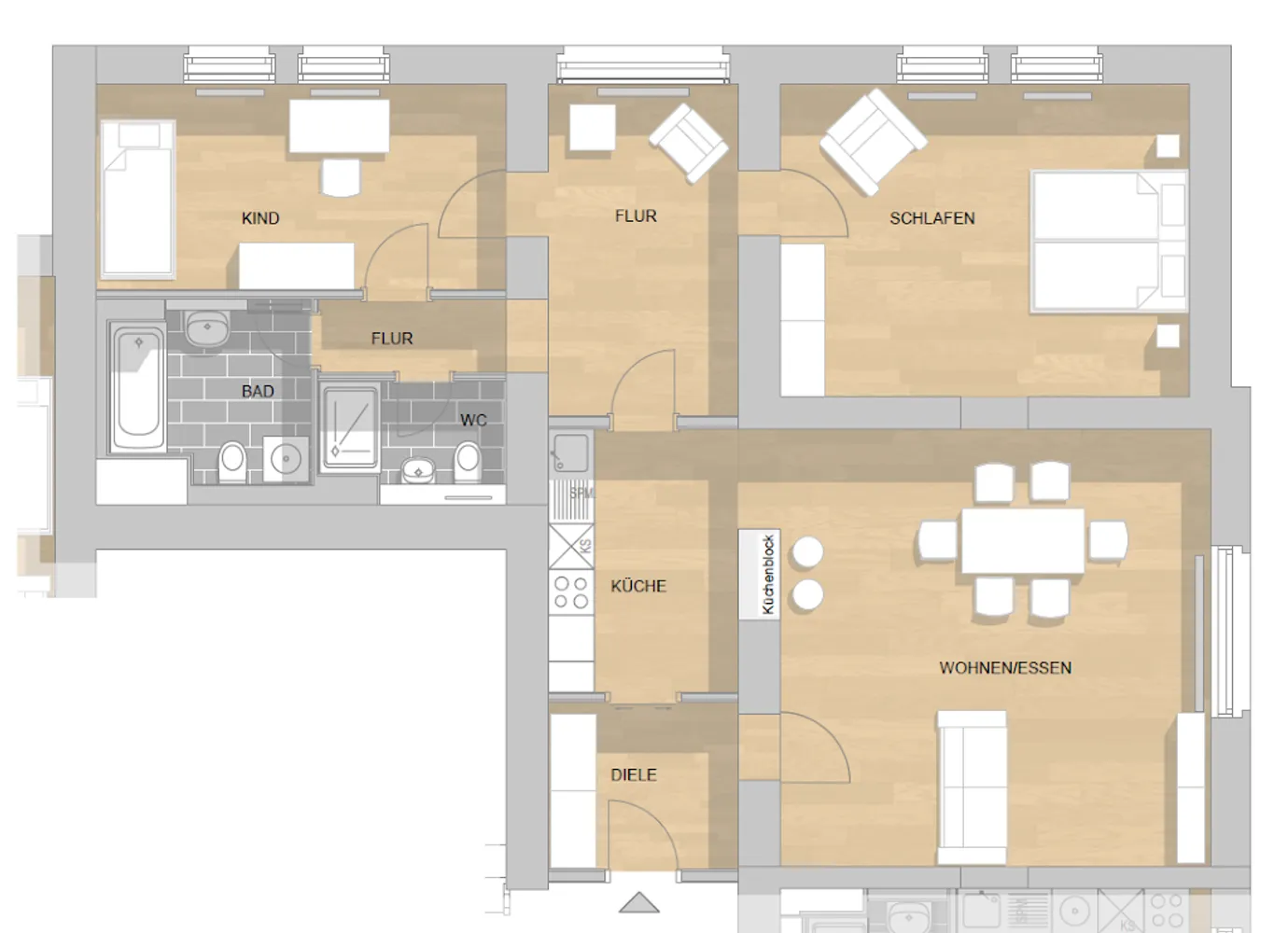 3 Zimmer Wohnung mit 106 m² in Wiesbaden – Bild 4