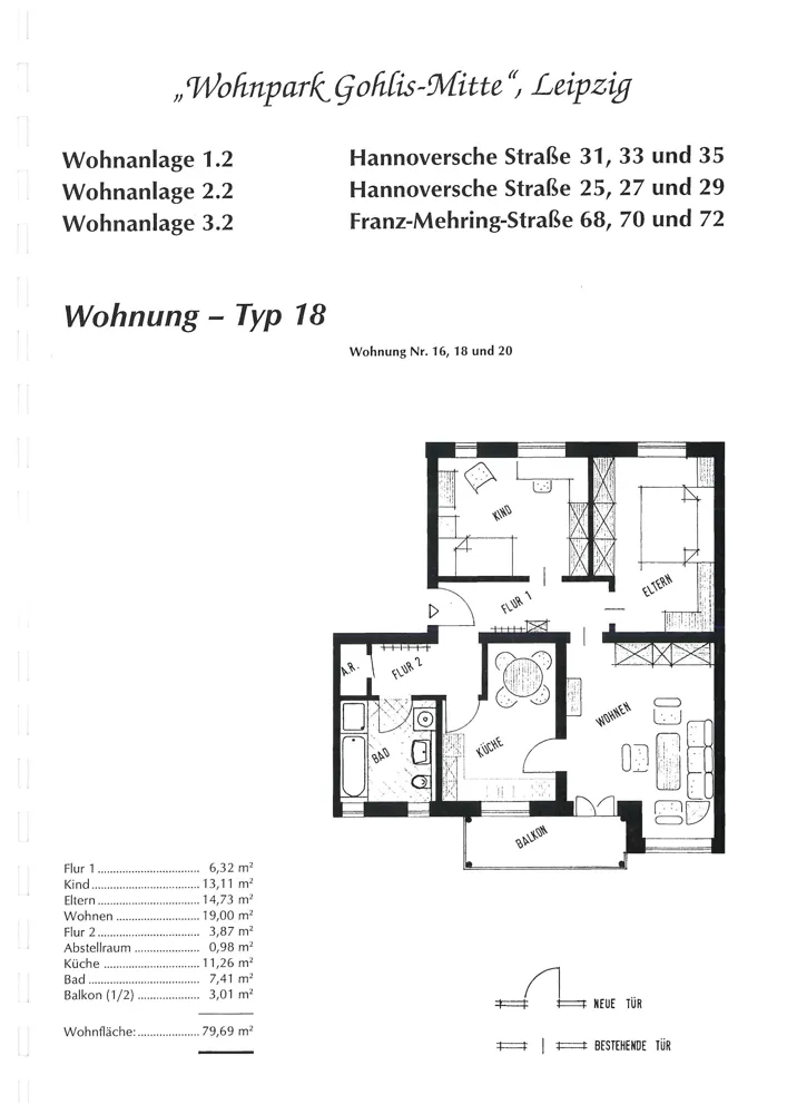 3 Zimmer Wohnung mit 80 m² in Leipzig – Bild 2