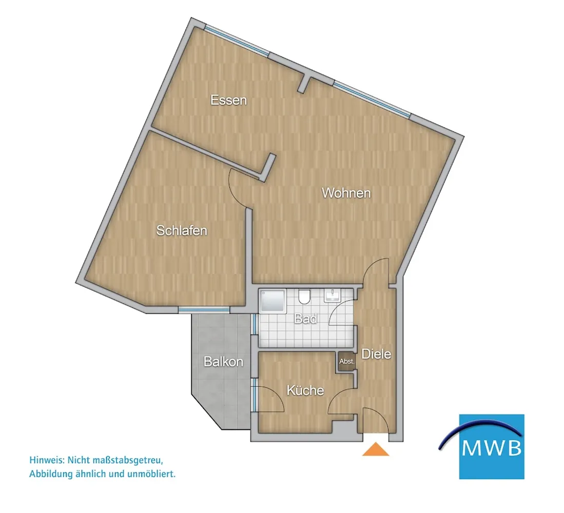 2 Zimmer Wohnung mit 57 m² in Mülheim an der Ruhr – Bild 2