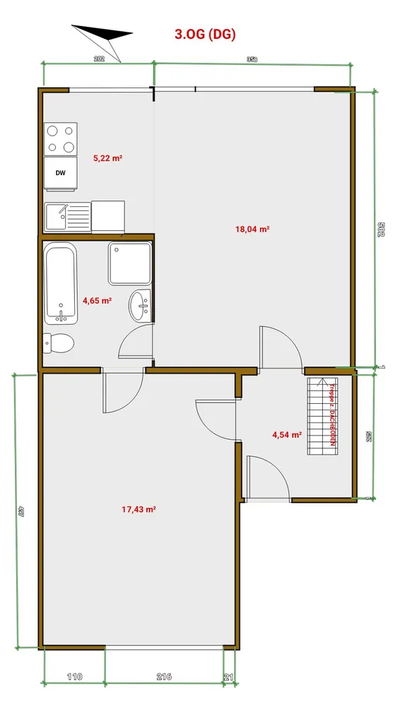 2 Zimmer Wohnung mit 50 m² in Aachen – Bild 9