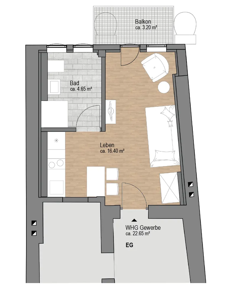 1 Zimmer Wohnung mit 23 m² in Marburg – Bild 7