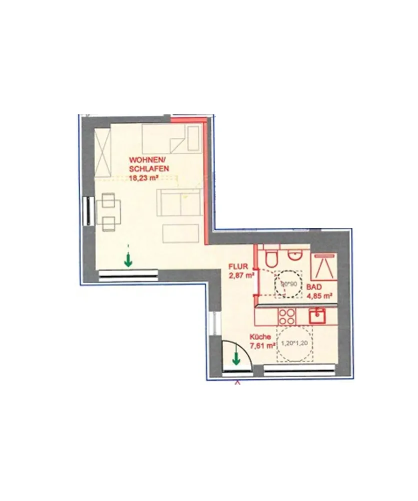1 Zimmer Wohnung mit 34 m² in Hamburg – Bild 6