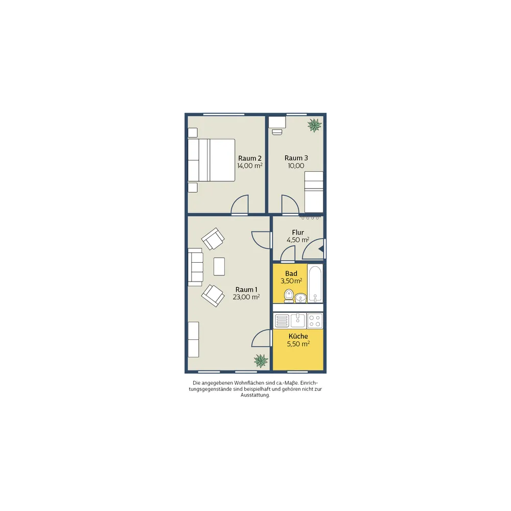3 Zimmer Wohnung mit 60 m² in Leipzig – Bild 2