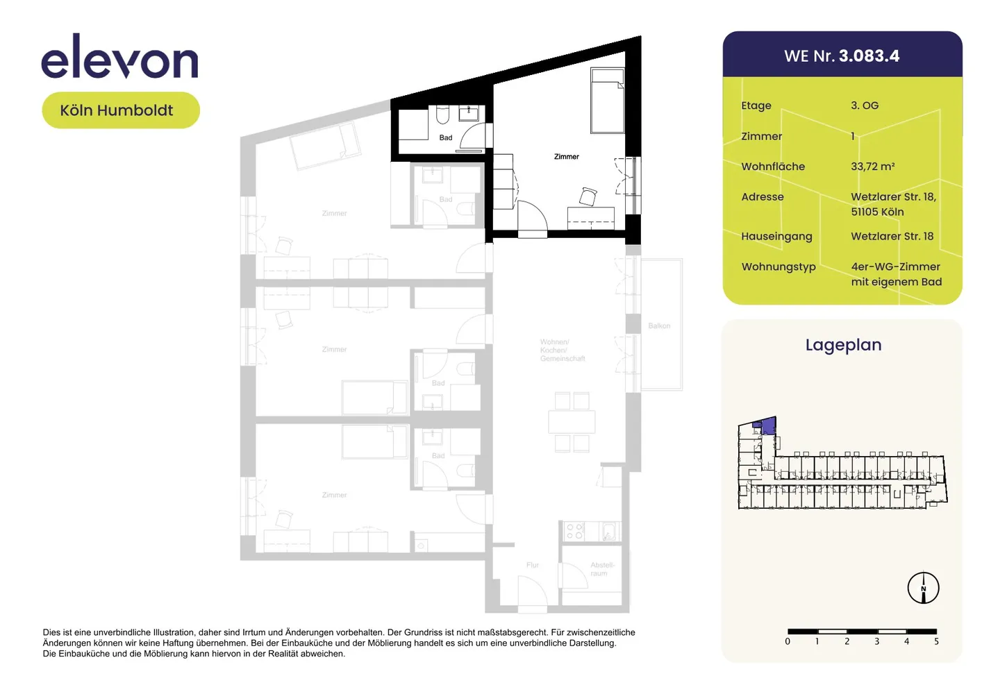 1 Zimmer Wohnung mit 34 m² in Köln – Bild 6