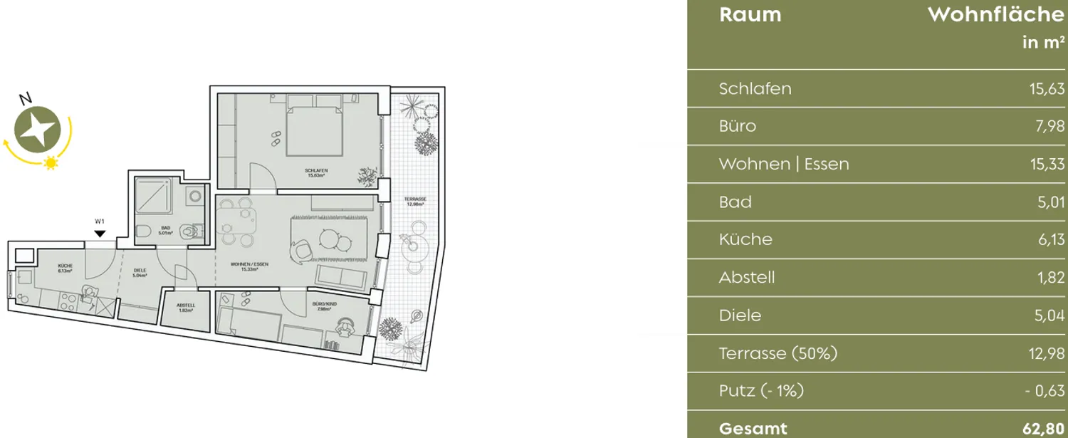 3 room apartment with 63 m² in Mannheim – Photo 2
