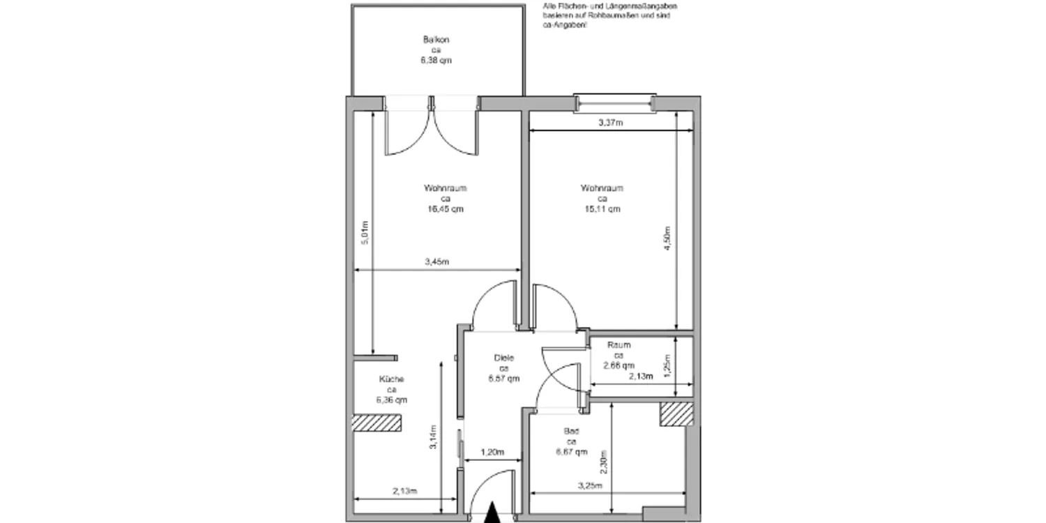 2 Zimmer Wohnung mit 57 m² in Greifswald – Bild 1