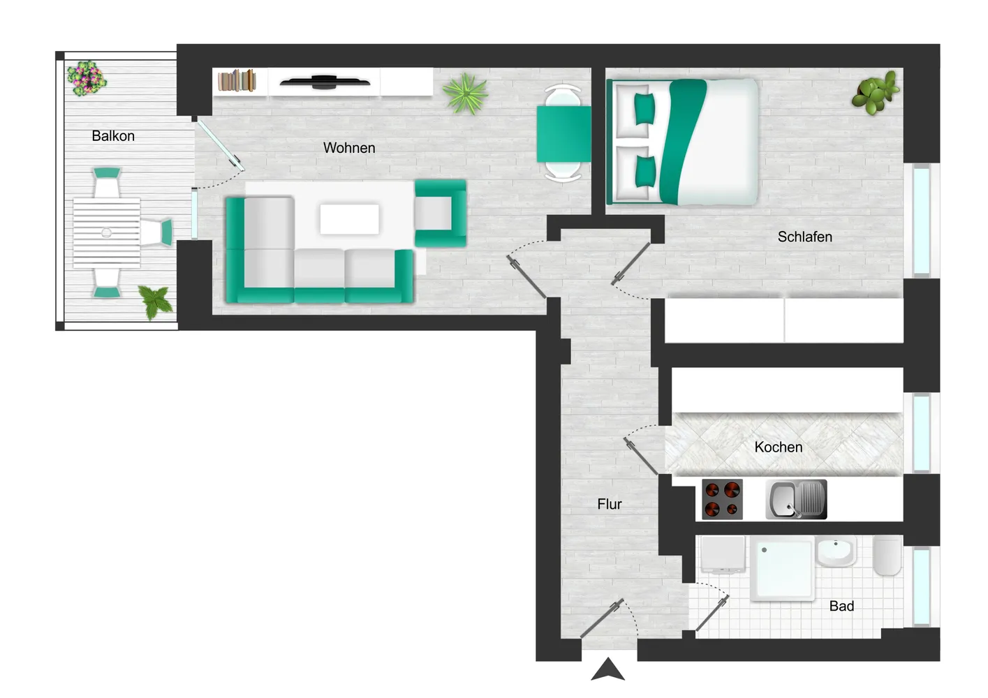 2 room apartment with 51 m² in Chemnitz – Photo 9
