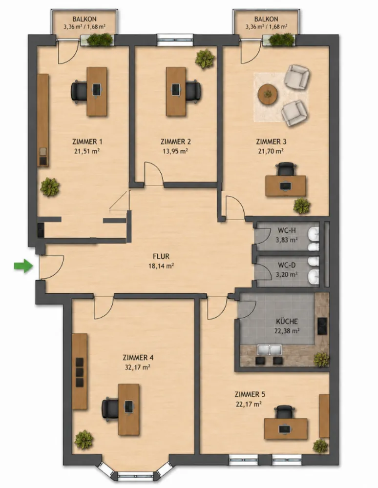 4 room apartment with 143 m² in Wiesbaden – Photo 2