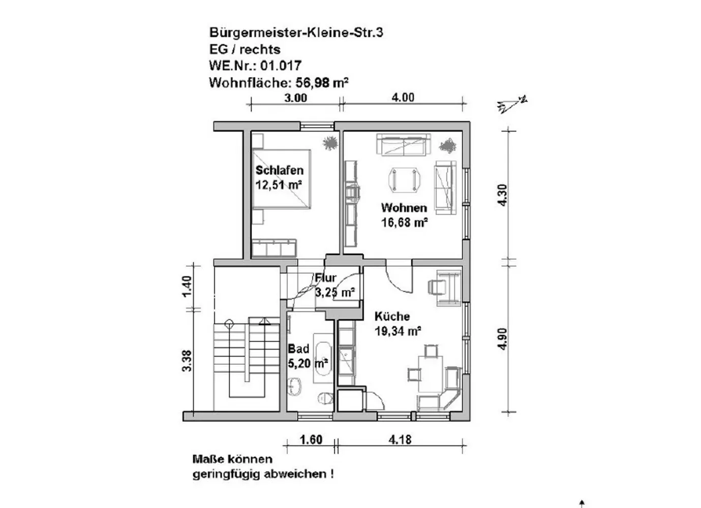 3 Zimmer Wohnung mit 57 m² in Minden – Bild 7