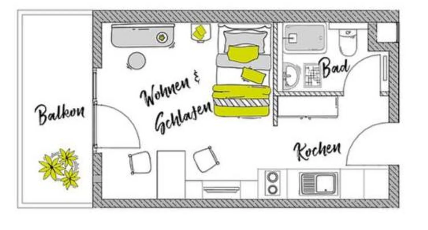 1 Zimmer Wohnung mit 24 m² in Nürnberg – Bild 1
