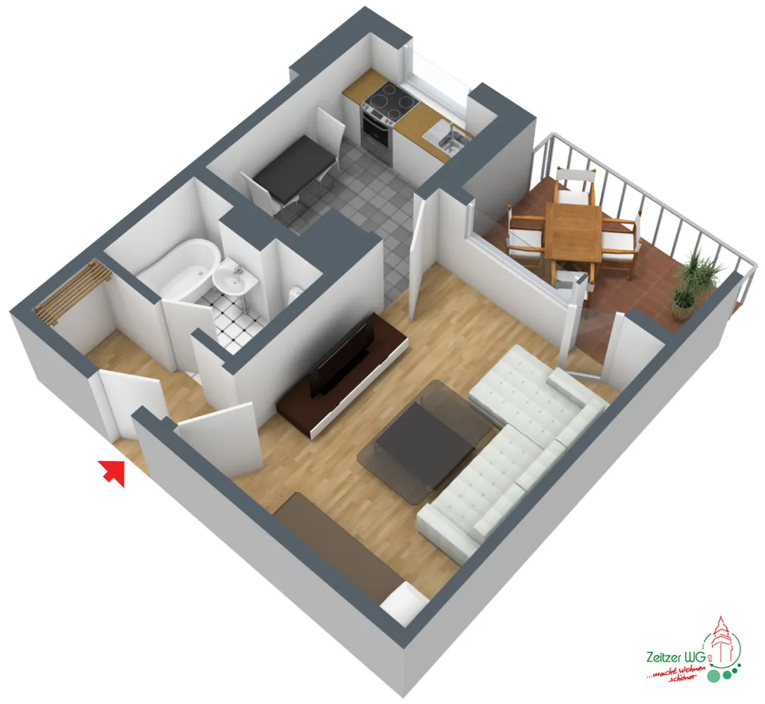 1 room apartment with 30 m² in Zeitz – Photo 5