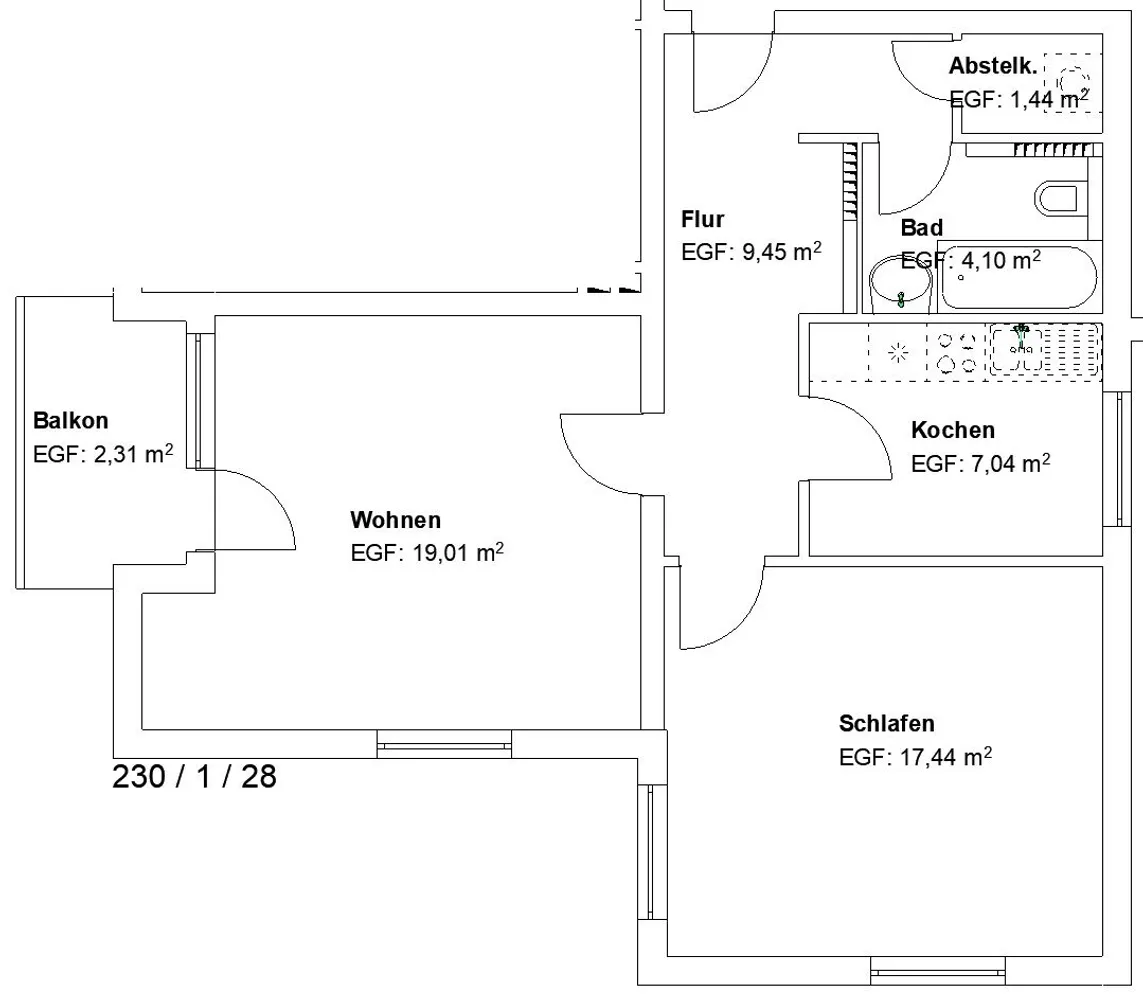 2 room apartment with 61 m² in Kassel – Photo 2