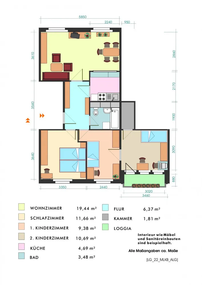 4 Zimmer Wohnung mit 68 m² in Leipzig – Bild 2