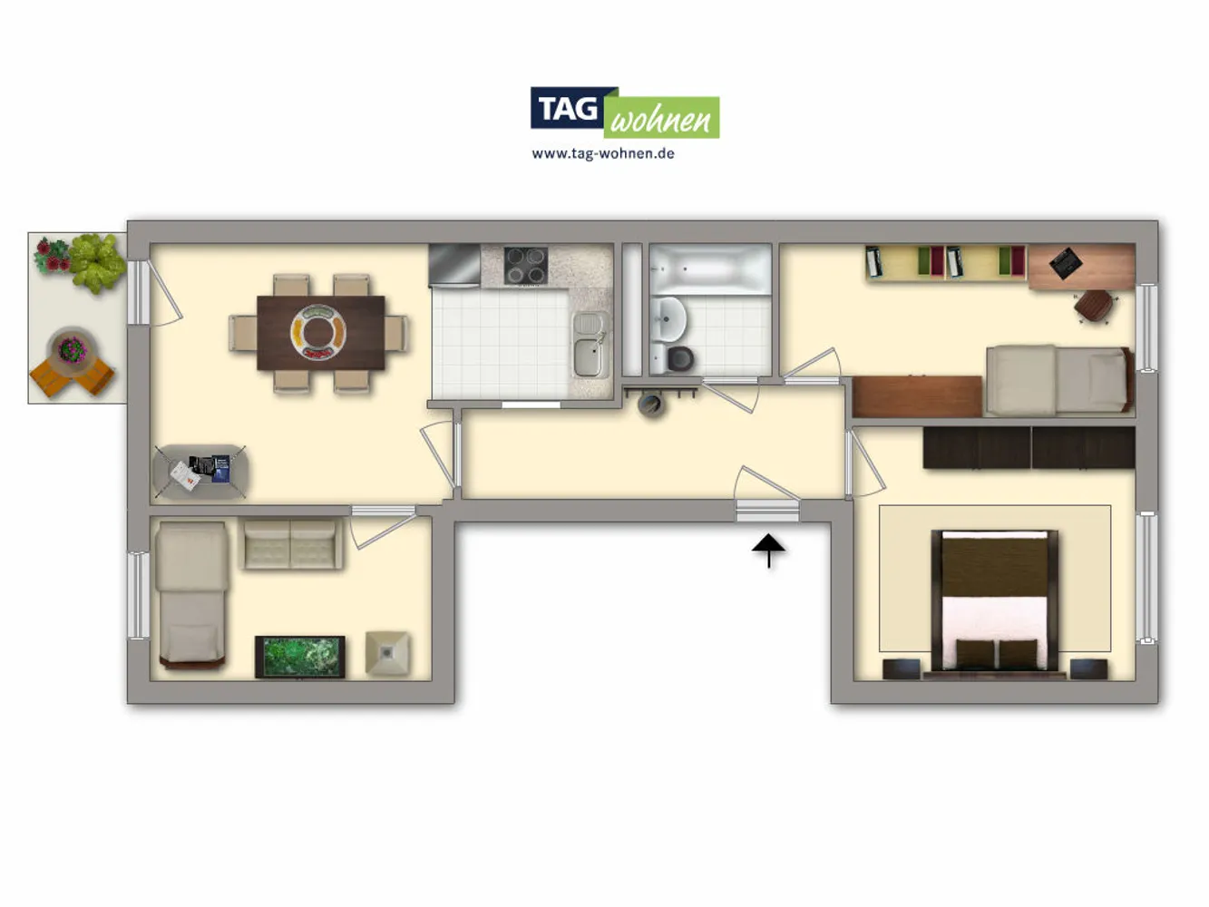 4 room apartment with 59 m² in Gotha – Photo 4
