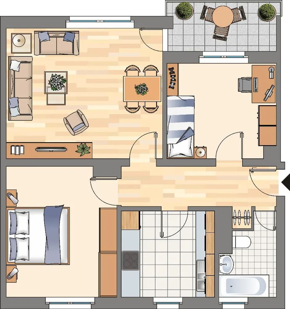 3 Zimmer Wohnung mit 66 m² in Dortmund – Bild 2