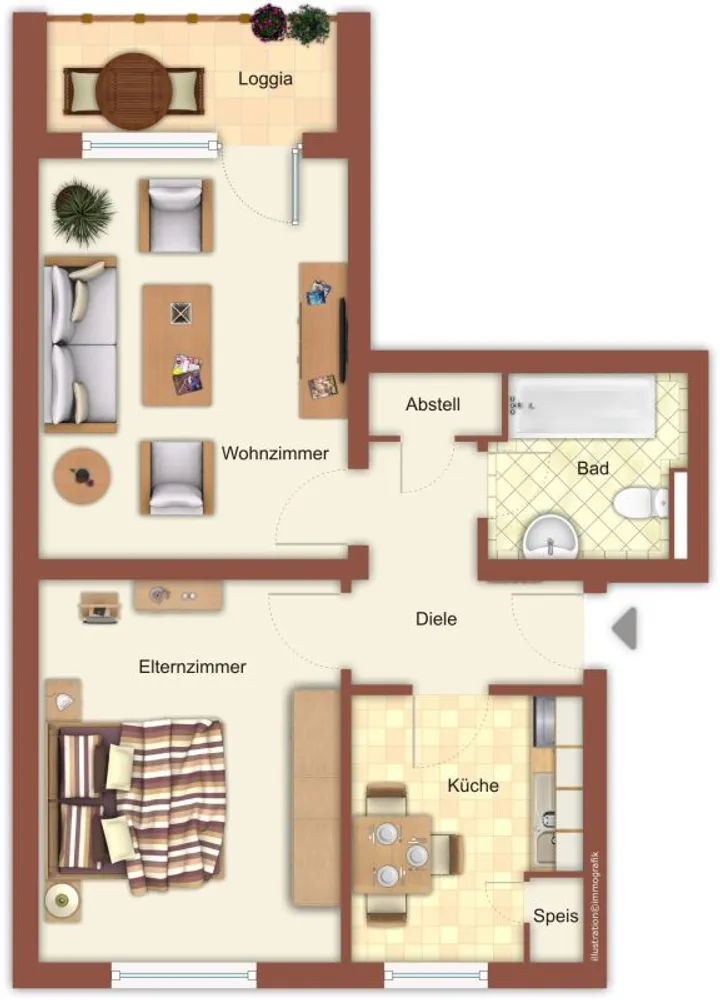 2 Zimmer Wohnung mit 55 m² in Mönchengladbach – Bild 2