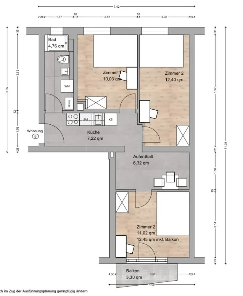 3 Zimmer Wohnung mit 47 m² in München – Bild 7