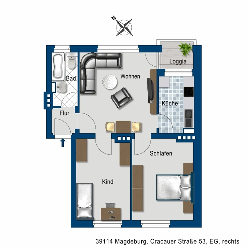 3 room apartment with 58 m² in Magdeburg – Photo 2