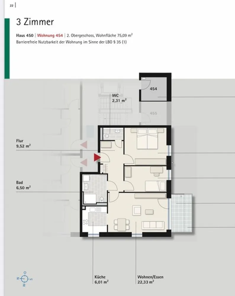 4 Zimmer Wohnung mit 75 m² in Freiburg im Breisgau – Bild 7