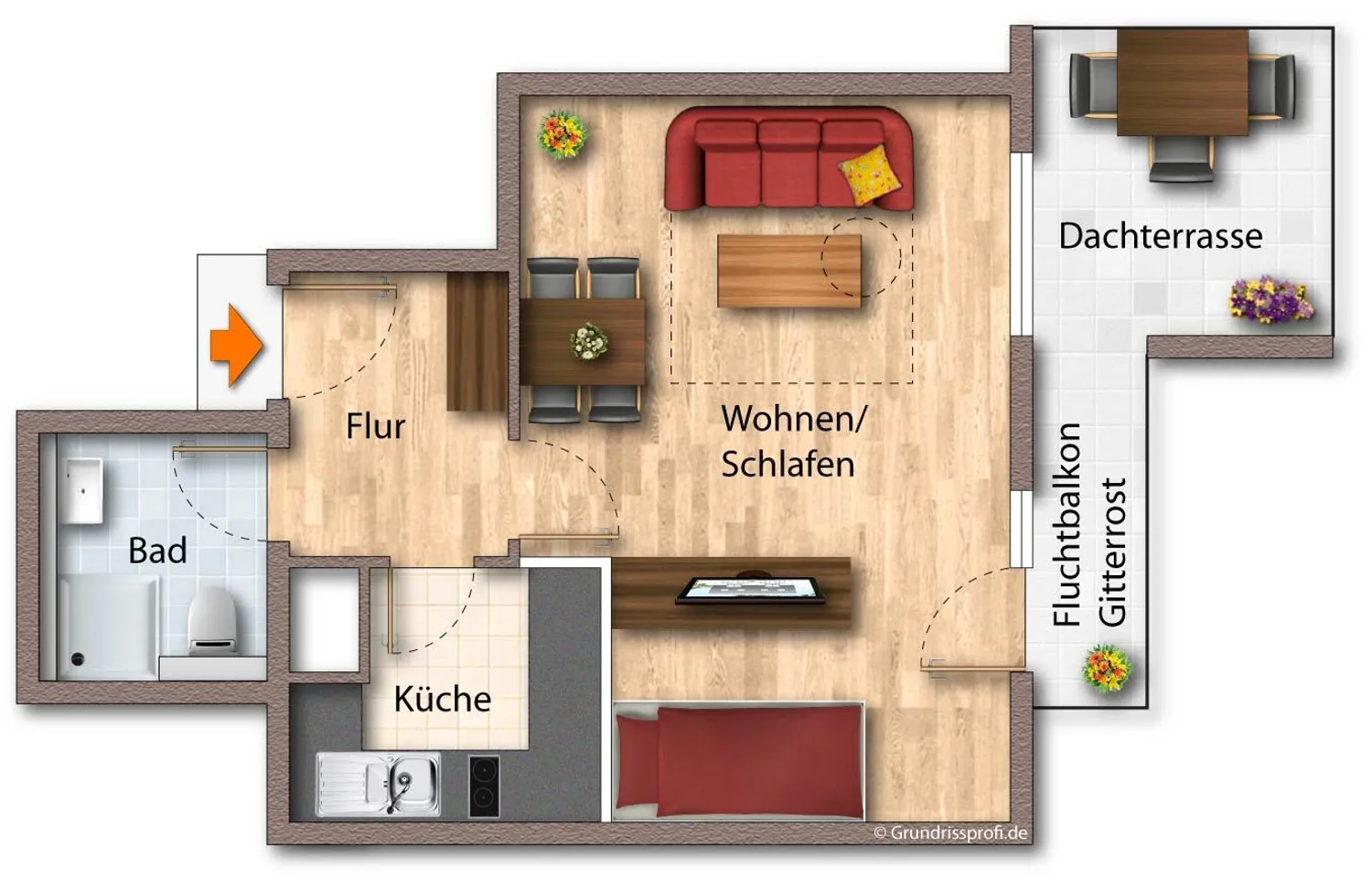 1 Zimmer Wohnung mit 40 m² in Leipzig – Bild 1