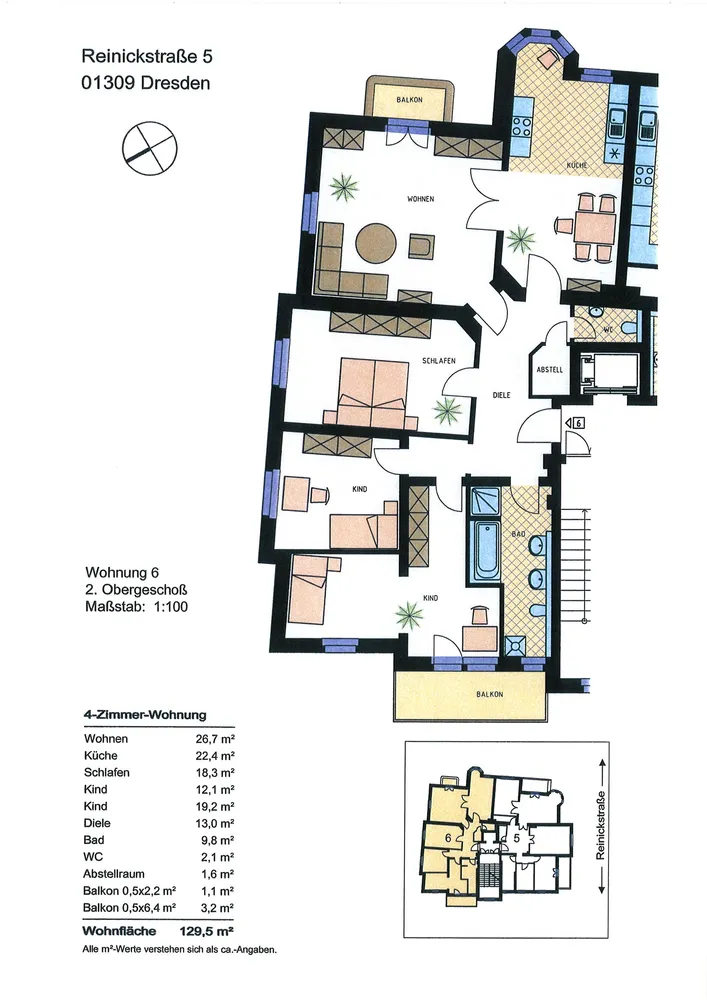 4 room apartment with 130 m² in Dresden – Photo 2