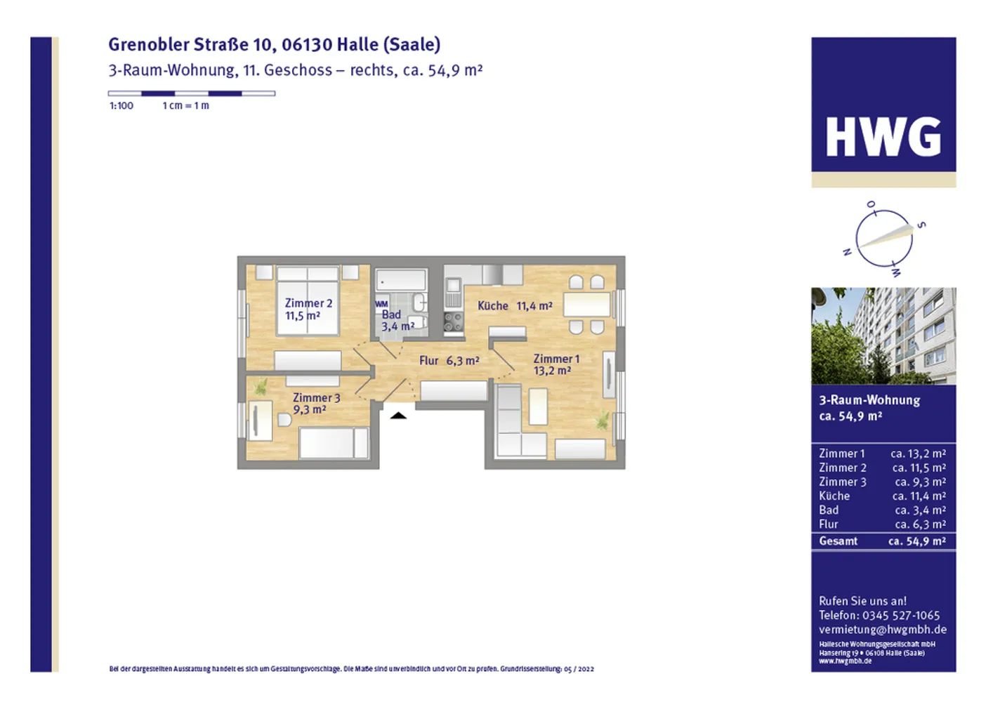 3 Zimmer Wohnung mit 55 m² in Halle (Saale) – Bild 6