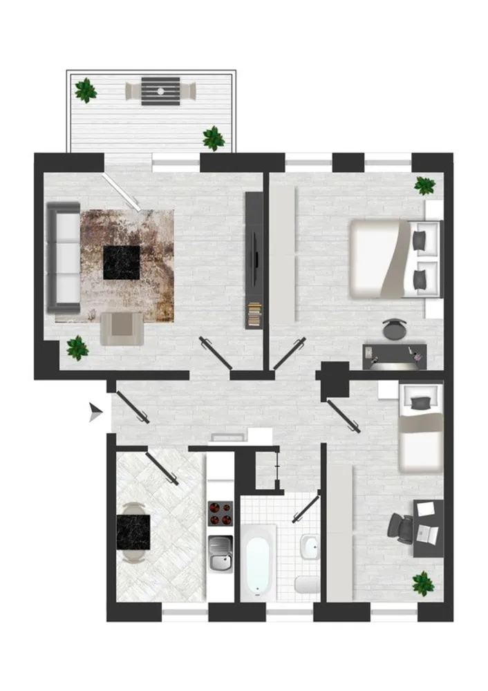 3 Zimmer Wohnung mit 66 m² in Magdeburg – Bild 2