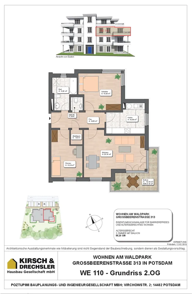 3 Zimmer Wohnung mit 88 m² in Potsdam – Bild 2