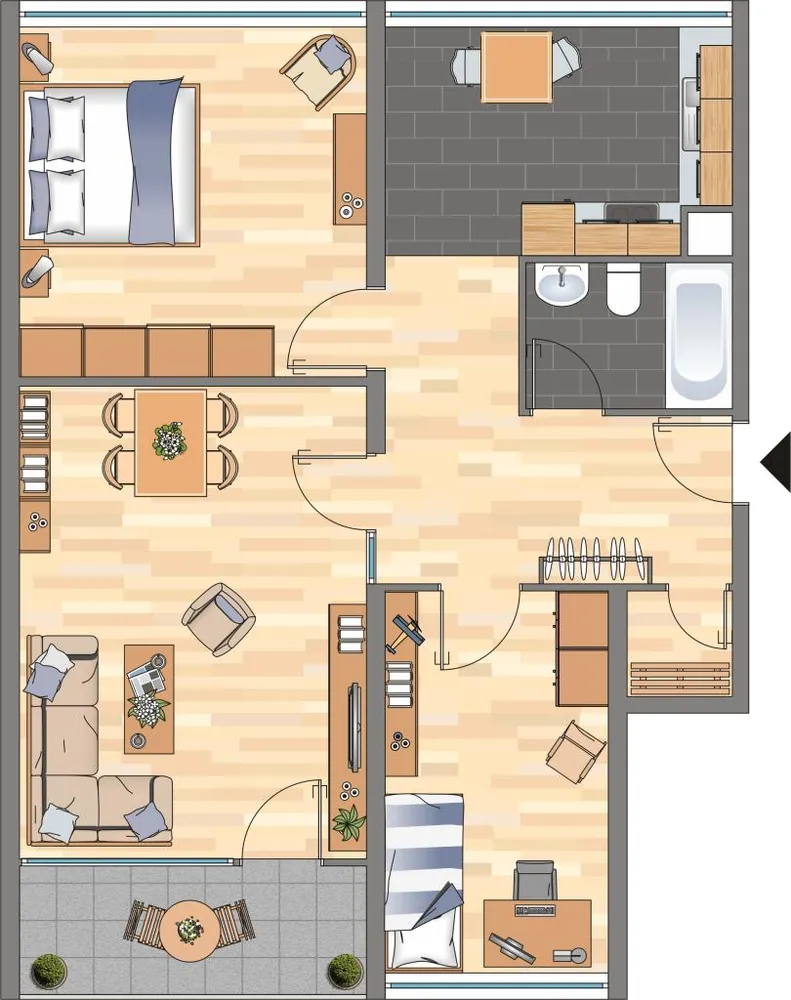3 Zimmer Wohnung mit 73 m² in Dortmund – Bild 2