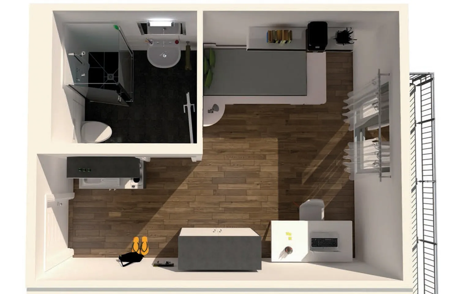 1 Zimmer Wohnung mit 19 m² in Augsburg – Bild 9
