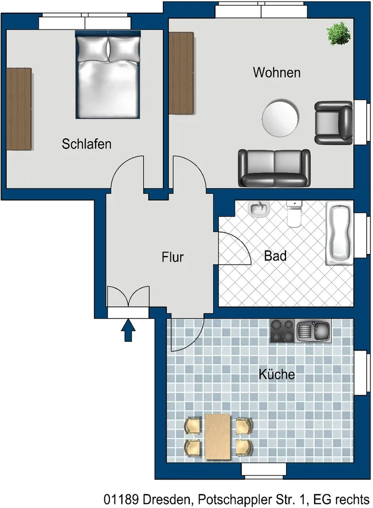 2 Zimmer Wohnung mit 66 m² in Dresden – Bild 2