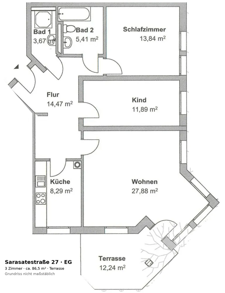 3 Zimmer Wohnung mit 87 m² in München – Bild 3