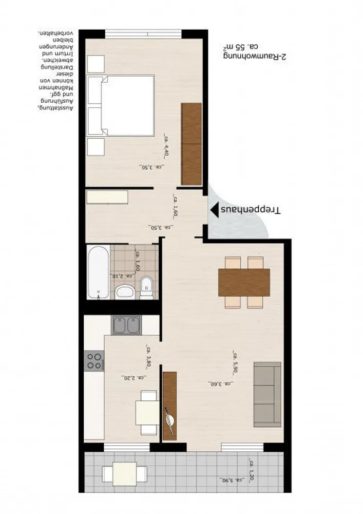 2 Zimmer Wohnung mit 55 m² in Dessau-Roßlau – Bild 2