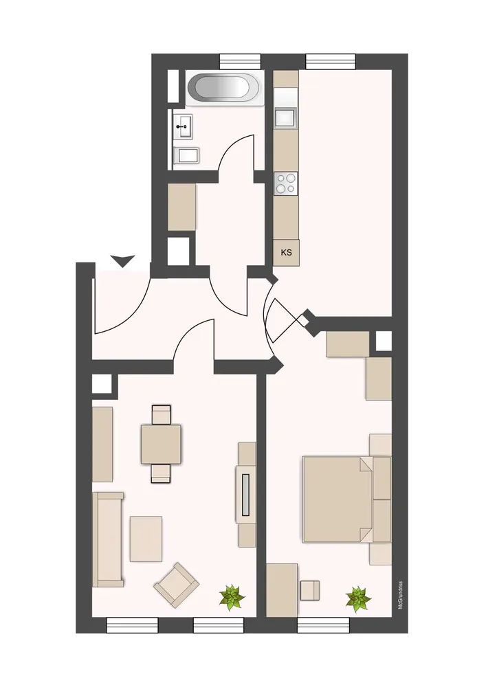 2 Zimmer Wohnung mit 57 m² in Leipzig – Bild 2