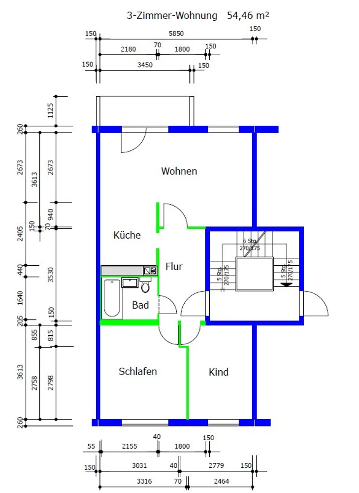 3 Zimmer Wohnung mit 54 m² in Suhl – Bild 8