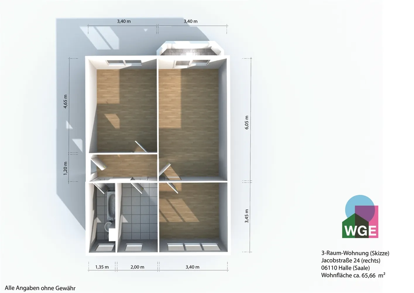 3 Zimmer Wohnung mit 66 m² in Halle (Saale) – Bild 10