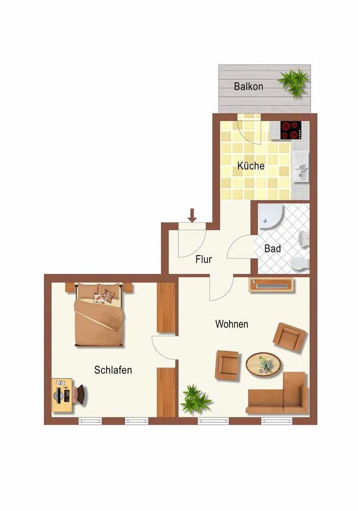 2 Zimmer Wohnung mit 53 m² in Mittweida – Bild 7