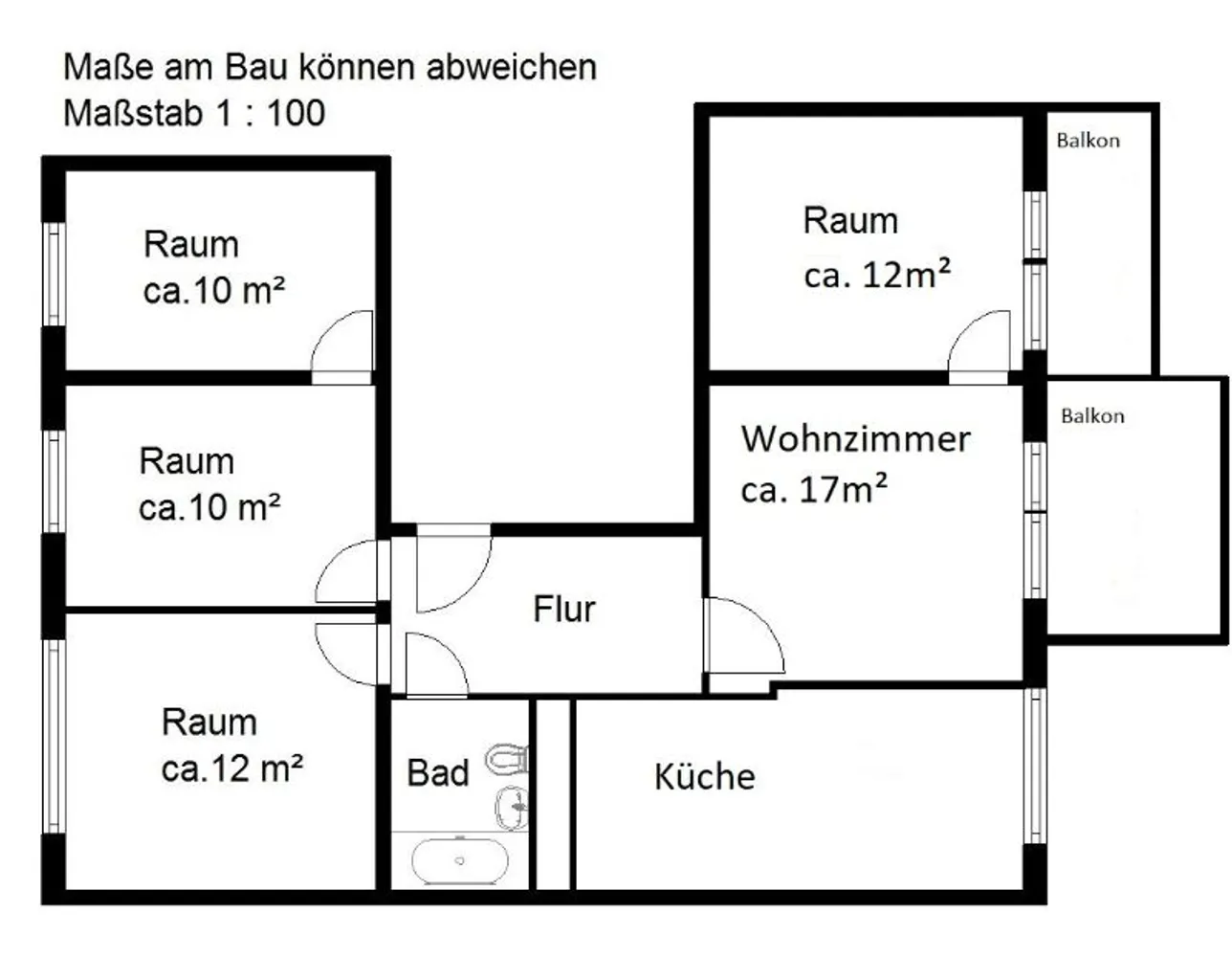 5 Zimmer Wohnung mit 80 m² in Halle (Saale) – Bild 4