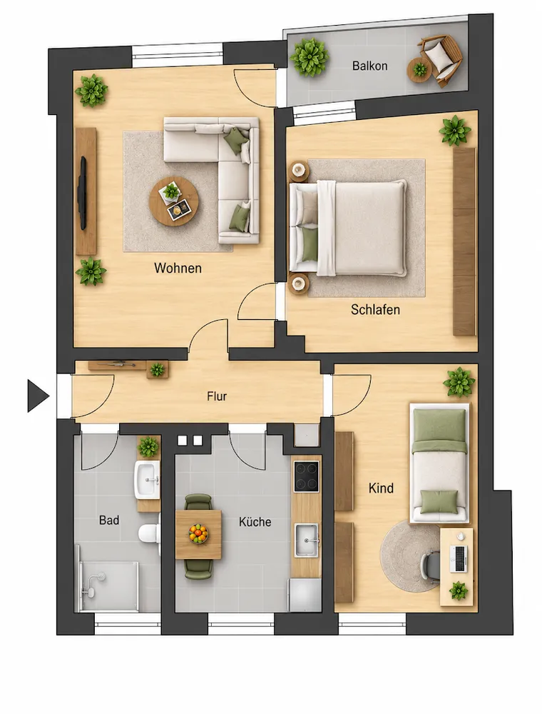 3 Zimmer Wohnung mit 56 m² in Stuttgart – Bild 2