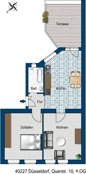 2 Zimmer Wohnung mit 60 m² in Düsseldorf – Bild 2