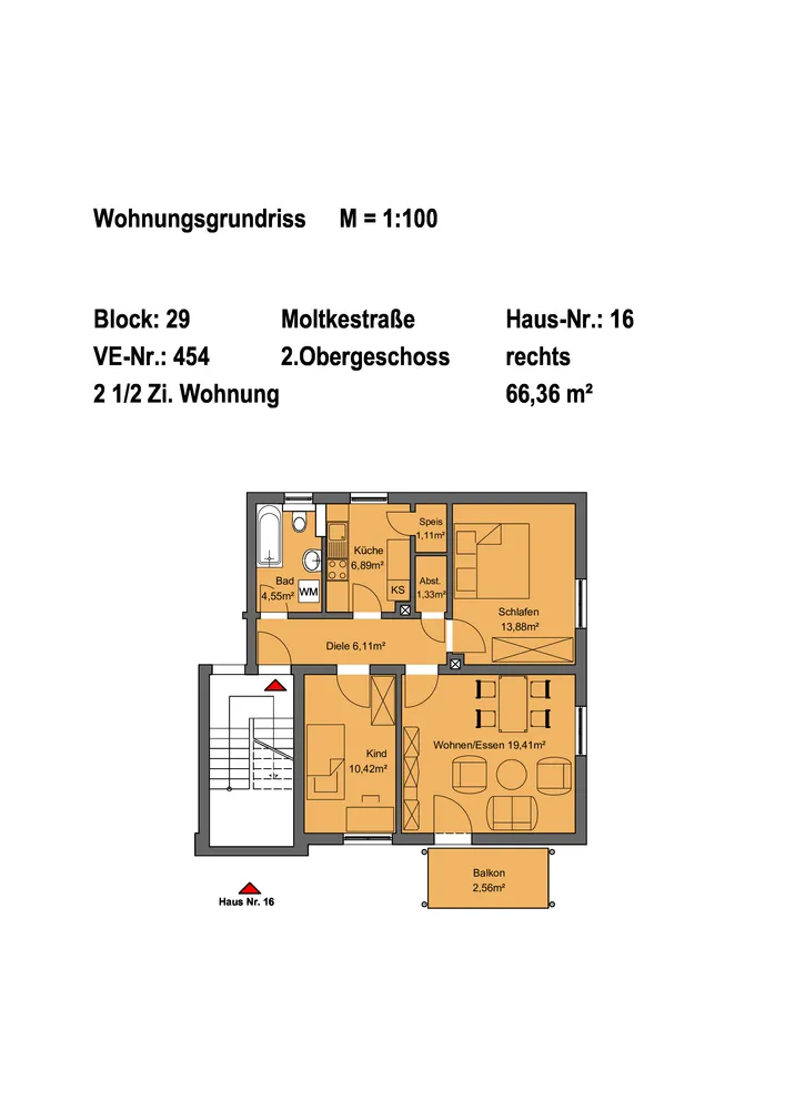 3 Zimmer Wohnung mit 66 m² in Erlangen – Bild 1