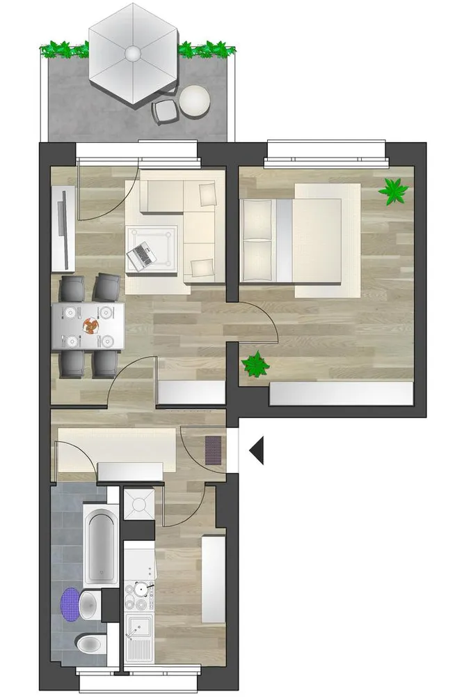 2 room apartment with 50 m² in Chemnitz – Photo 2
