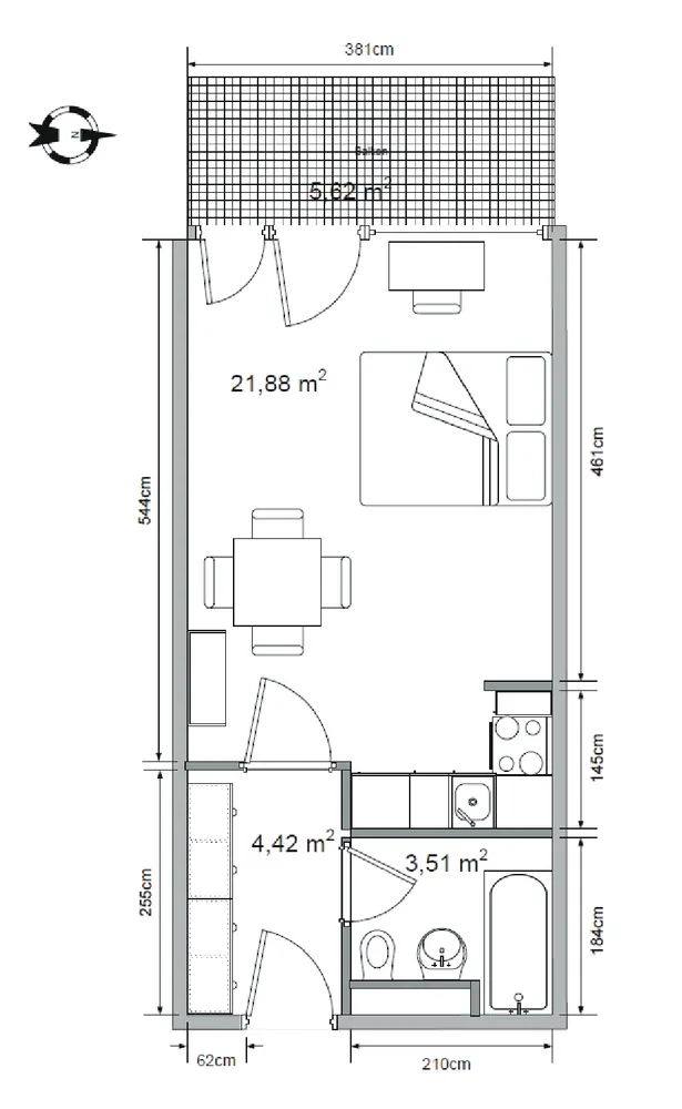 1 room apartment with 33 m² in Munich – Photo 2